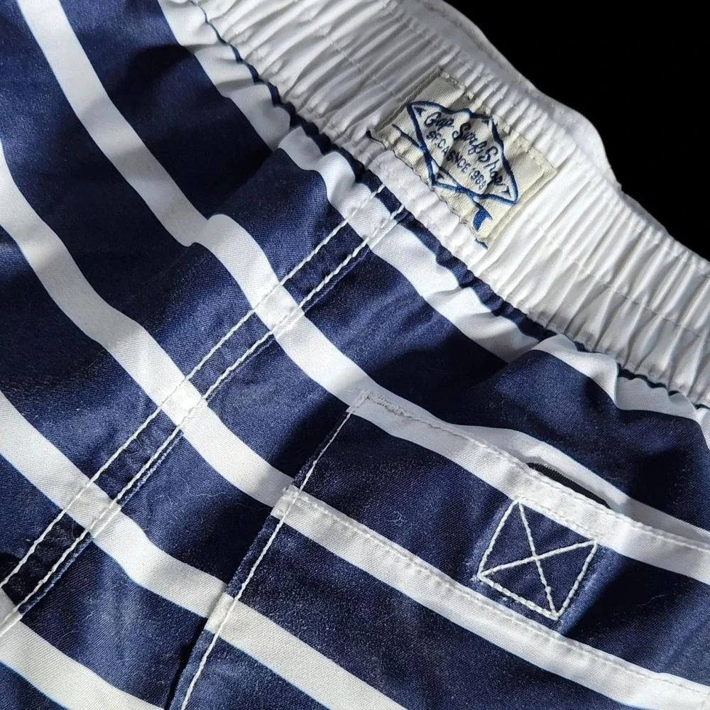 Nautical Striped Swim Trunks Navy White Orange 4T Gap Kids Boys